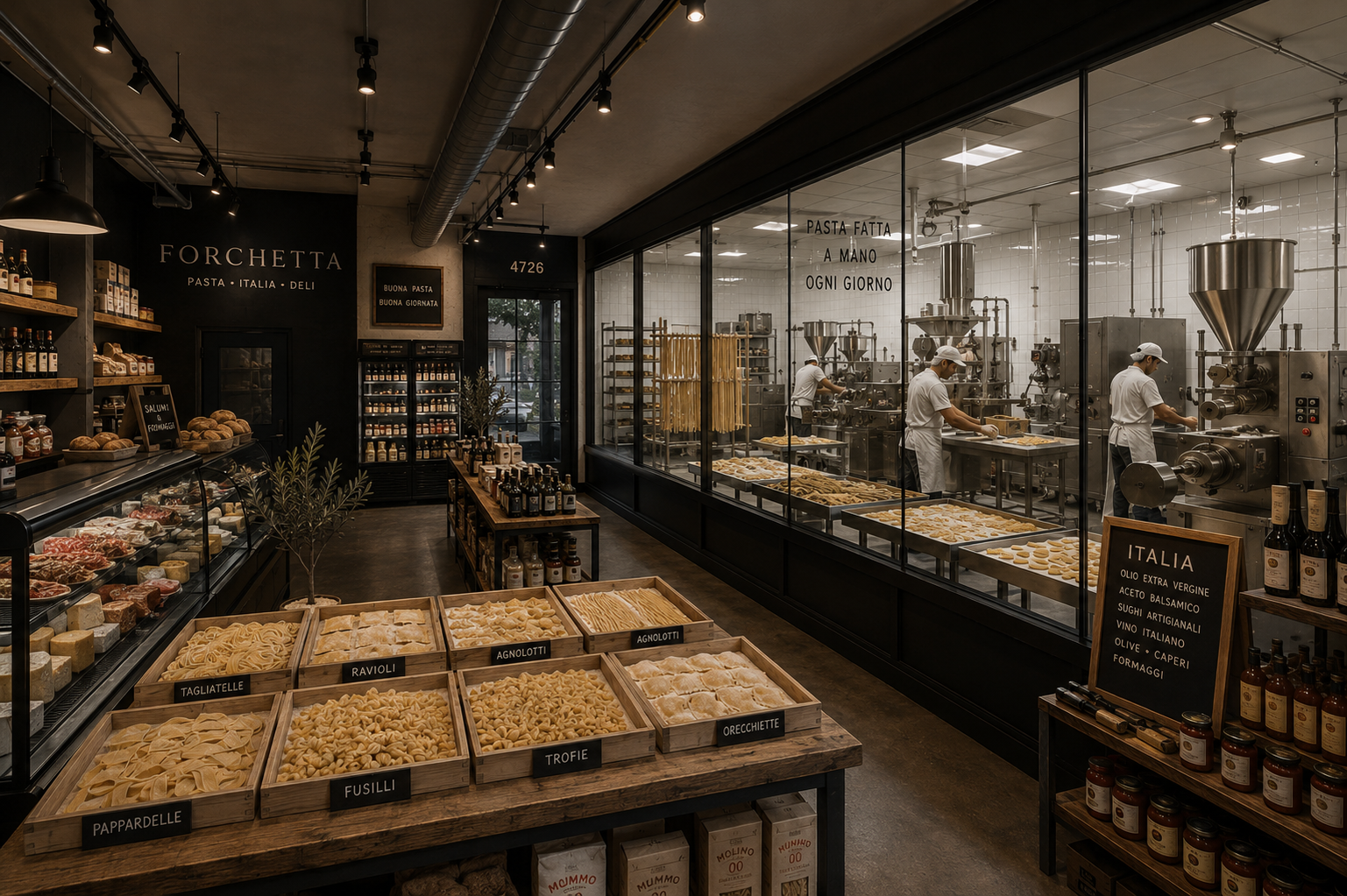 Inside the Forchetta pastificio